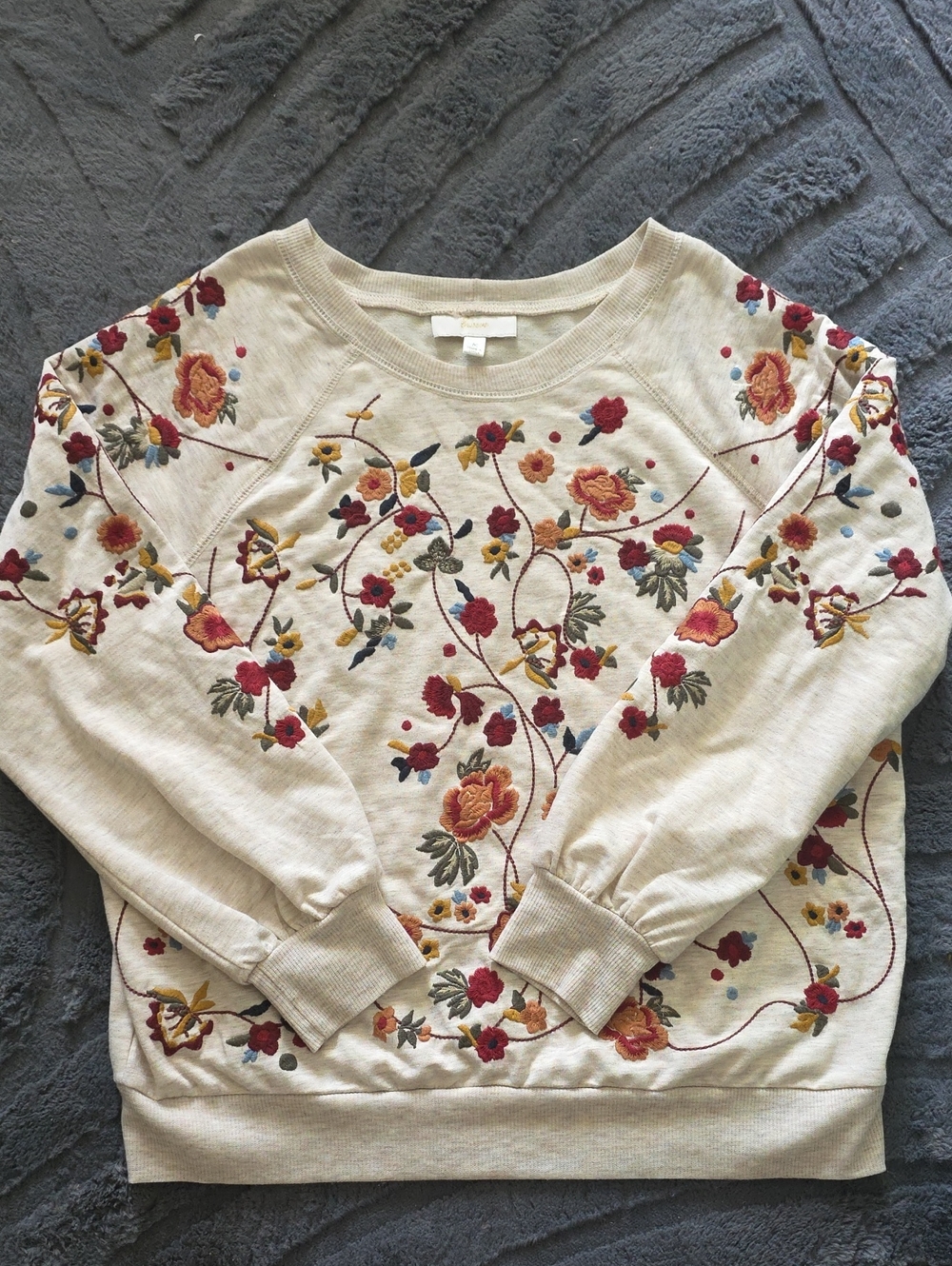 Braeve Embroidered Floral Sweatshirt - Size Medium